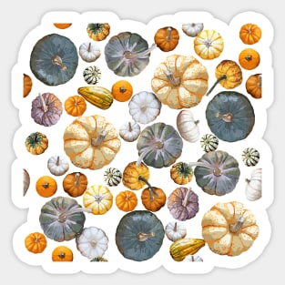 Pumpkin Tile 2 (Dark Blue) Sticker